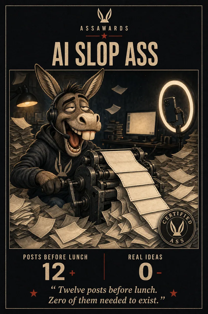 AI Slop Ass certified ass award title card