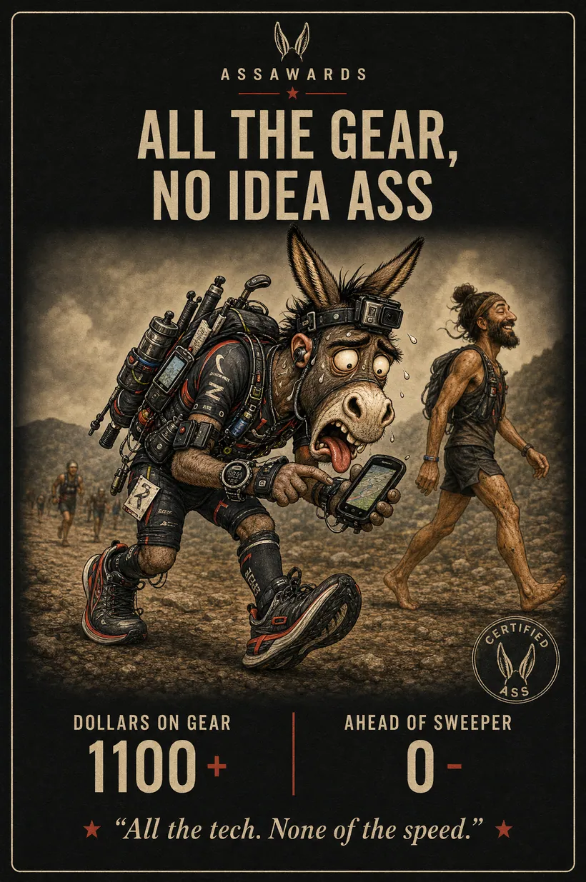 All the Gear, No Idea Ass certified ass award title card