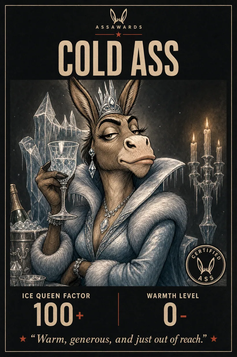 Cold Ass certified ass award title card