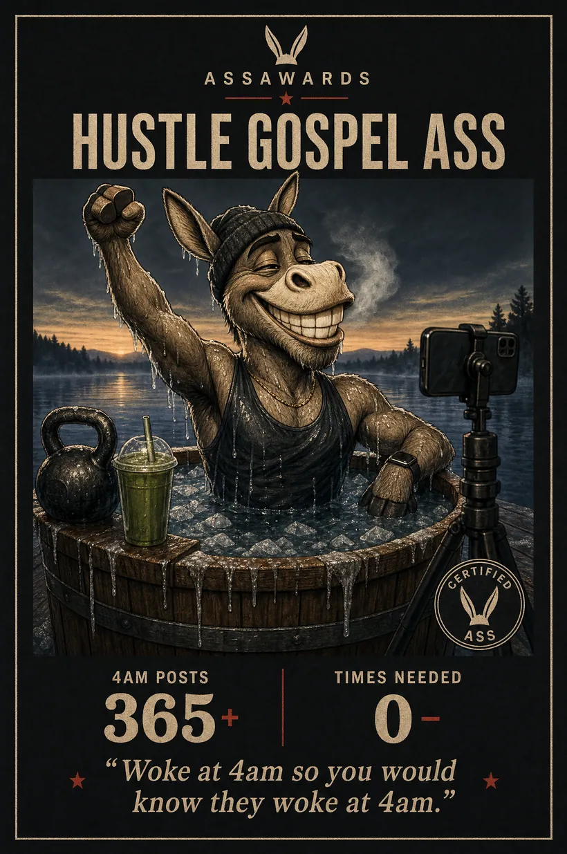Hustle Gospel Ass certified ass award title card