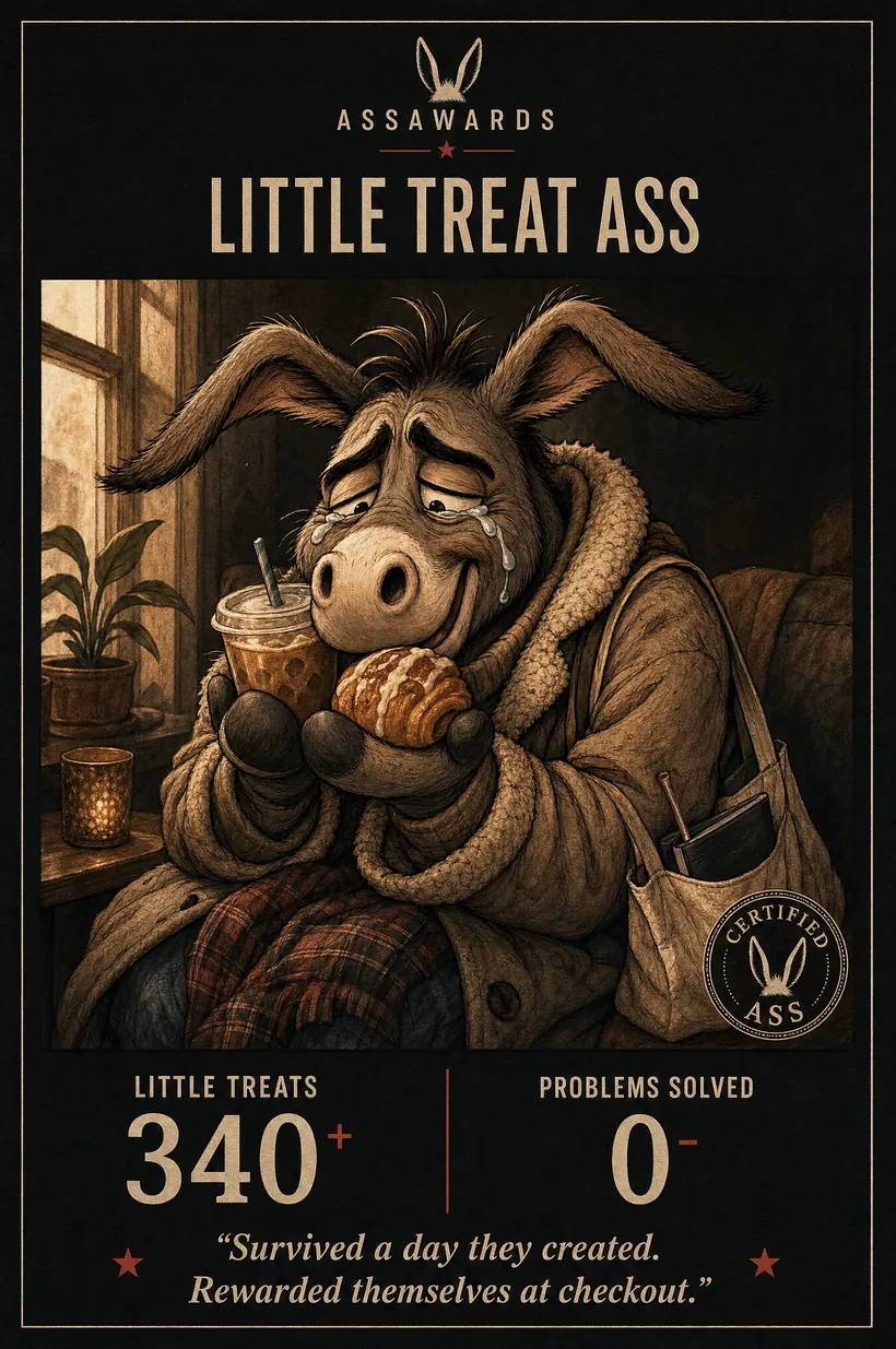 Little Treat Ass certified ass award title card