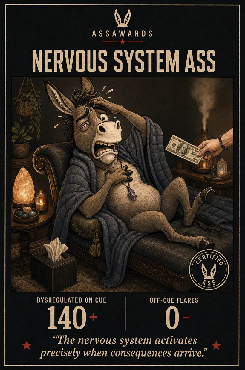Nervous System Ass certified ass award title card