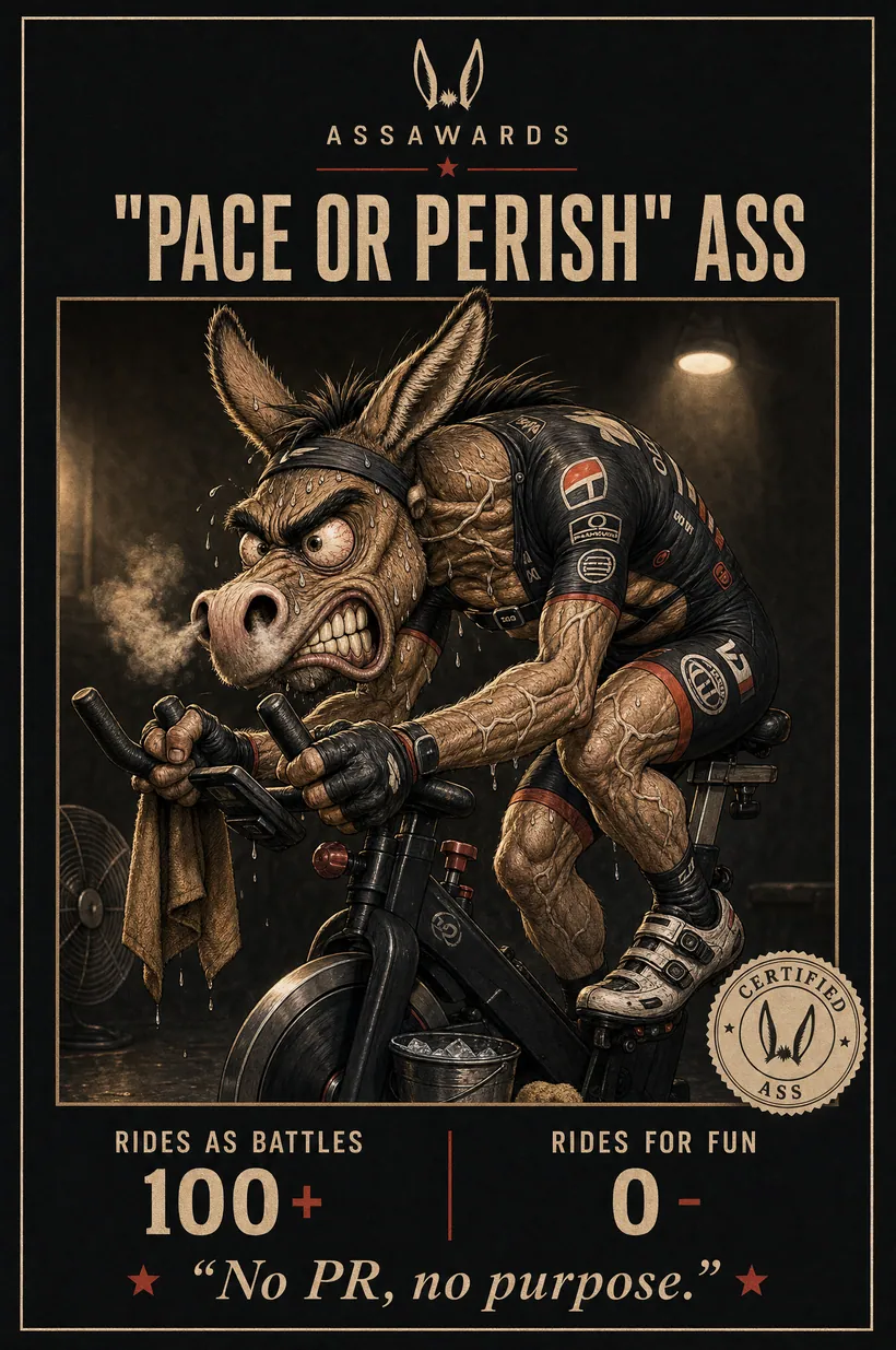 “Pace or Perish” Ass certified ass award title card