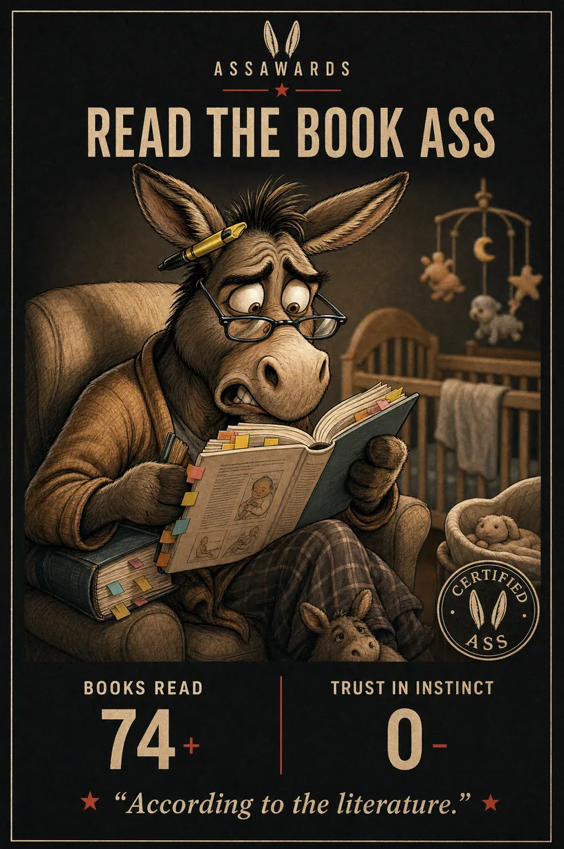 Read The Book Ass certified ass award title card