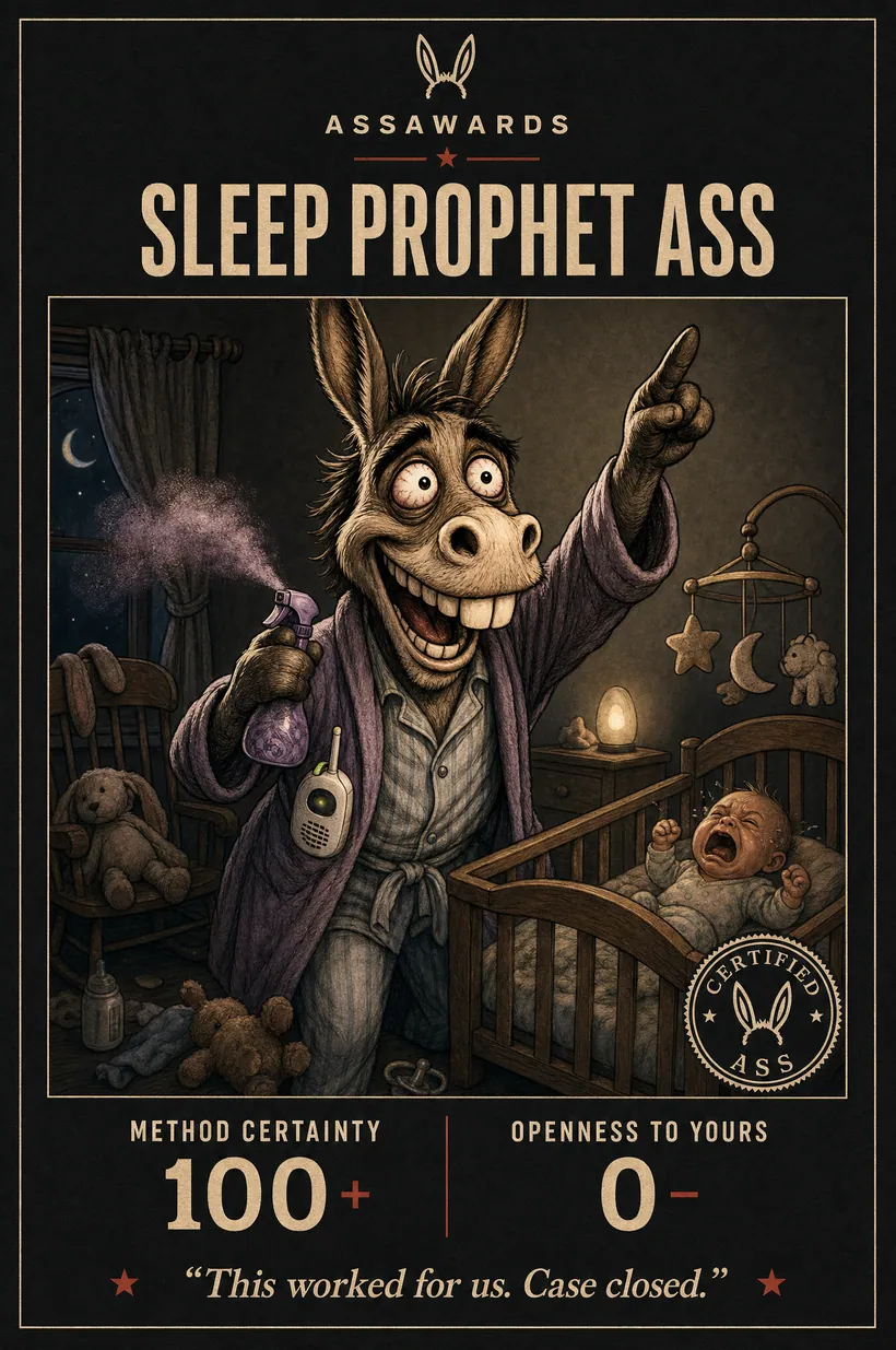 Sleep Prophet Ass certified ass award title card