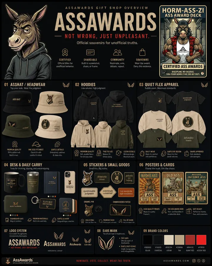 AssAwards gift shop overview poster